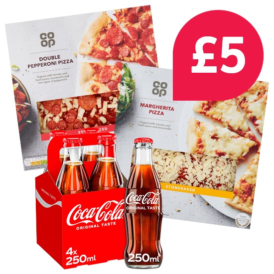 Co-op Pizzas and Coca Cola